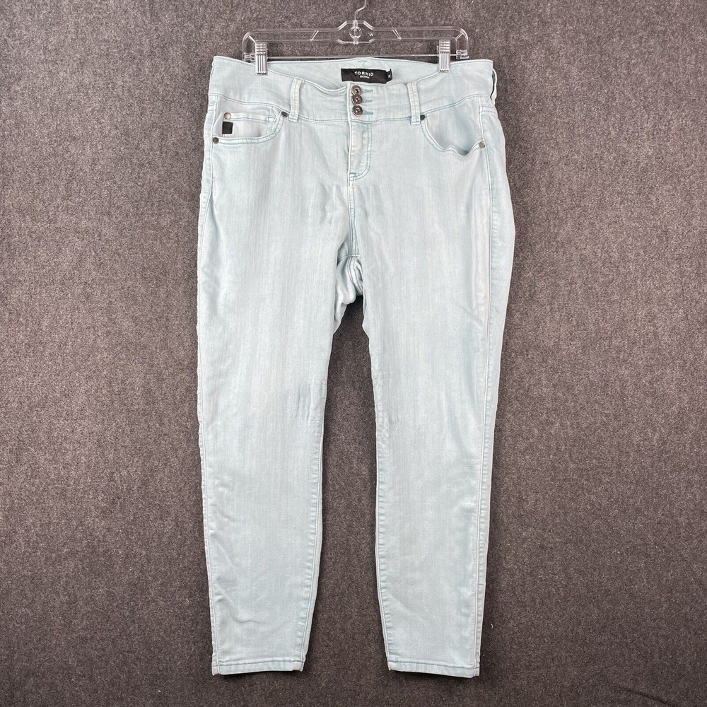 Torrid Regular Button Light Blue Colored Mid-Rise… - image 1